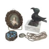 Alva Museum Bronze Bird Replica Cloisonne Pill Bx+