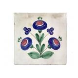 Painted Floral Tile