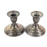Pr International Sterling Wtd Candle Holders