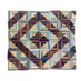Vtg Log Cabin Style Quilt Top