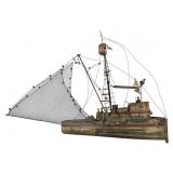 Curtis Jere 1970s Mixed Metal Fishing Boat "Maria"