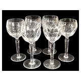 6 Waterford Cut Crystal Hock Wine Glasses Sheila