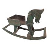 Primitive Antique Painted Childs Rocking Horse