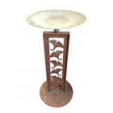 Gingko Leaf Bird Bath w Copper Basin