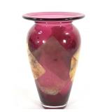 Hanus Etched Signed Glass Vase