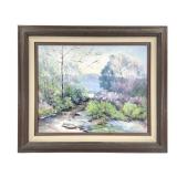 June Bryan Brown Cty Oil on Canvas Spring Scene