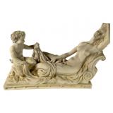 Alabaster Nude On Couch With Satyr