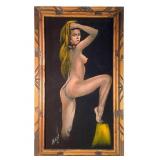 Signed Velvet Nude Painting