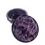 Bohemia Purple Slag Glass Powder Jar