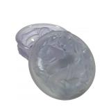 Czech Clear Purple Glass Powder Jar