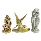 Figural Eros And Psyche Kissing Statues +