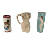 Ceramic Figural Nude Glasses