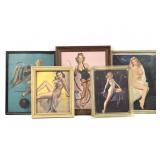 Vintage Framed Pin Up Girls