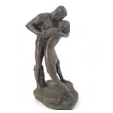 Plaster Kissing Couple Statue