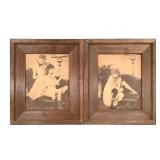 Wood Frame Print On Paper