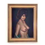 Nude Figural Painting On Velvet