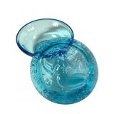 Bohemian Blue Glass Powder Jar