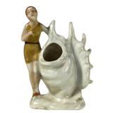 Figural Beach Lady With Shell