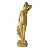A. Santini Figural Nude Lady Holding A Gown
