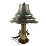 Flanked Figural Metal Mid Century Lamp
