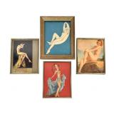 Framed Vintage Pin Up Girls