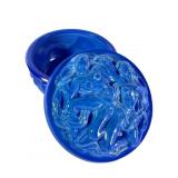 Castle Antiques BLue Slag Glass Powder Jar