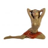 Painted Plaster Reposing Lady Statue