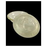 Bohemian Cream Glass Powder Jar