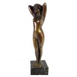 Bronze Figural Nude Statuette On Stone