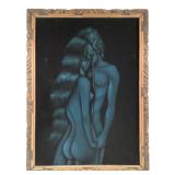 Blue Painted Velvet