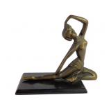 Bronze Stretching Lady Statue