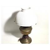 Oil-Style Lamp w/ Milk Glass Shade