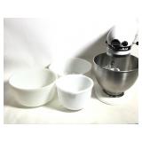 KitchenAid & Glasbake Milk Glass Mixing Bowls