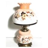Floral Oil-Style Lamp w/ Glass Shade