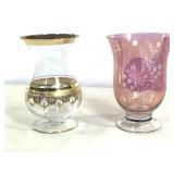 Lenox Pink Hurricane And Royal Hurricane Vase