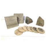 Stone Bookends And Coasters