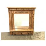 Carved Oak Hallway Mirror 19" x 22"