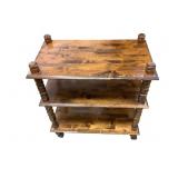 3 Teir Rolling Wood Shelf w Spare Knobs