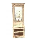 Beveled Pier Mirror w Two Drawer Base