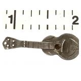 Miniature 1 1/8" Sterling Silver Guitar