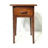 Glossy Finish Small Side Table Single Drawer