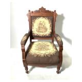Ant Carved Armchair Victorian Needlepoint Uphol.