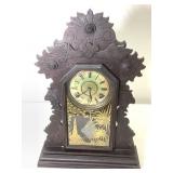 Antique Eastlake Style Carved Wood Clock