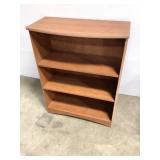 Modern Three Shelf Bookshelf Woodgrain Finish