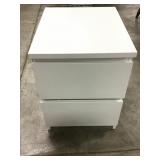 Modern White Two Drawer Night Stand Side Table