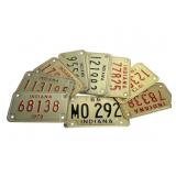12 Indiana Motorcycle License Plates 1966-1979