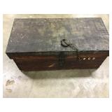 Cedar Lined Wood Chest w Metal Top + Lock