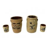 Graber + Miniature Crock Signed 4 Stoneware Potter
