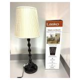 Ikea Table Lamp & Lasko Warm a Room Heater