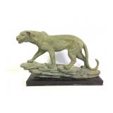 Painted Chalk Leopard Statue